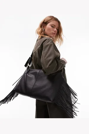 AllSaints Edbury suede fringe shoulder bag in