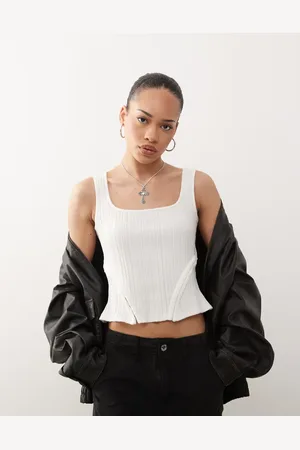 COLLUSION Hook and eye detailed vest in