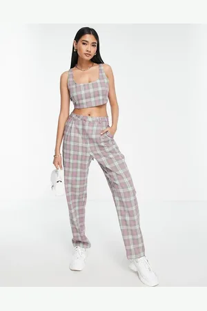 Lola May Straight leg trousers co-ord in check