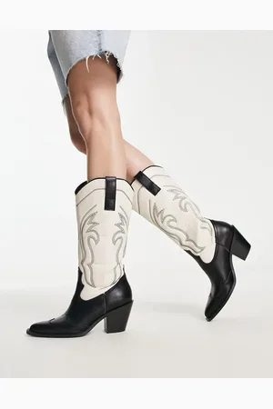 Stradivarius Contrast colour western boot in