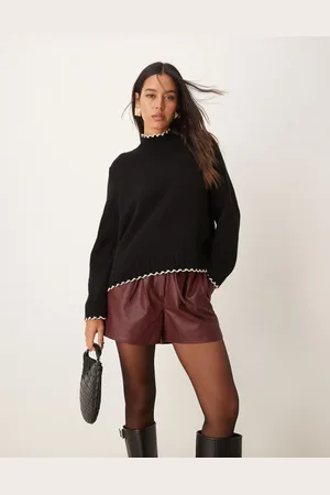 ASOS Blanket stitch high neck jumper in