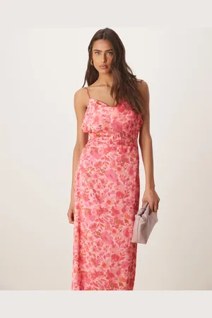 VILA Satin cami maxi dress in floral print