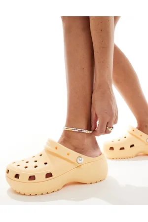 Crocs Classic platform pearl clog in golden hour