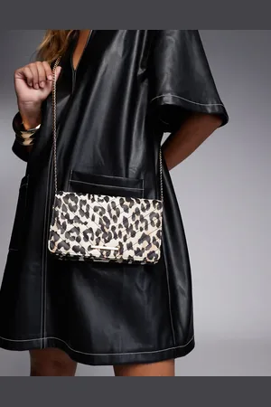 Aldo Chevron quilted crossbody bag in leopard