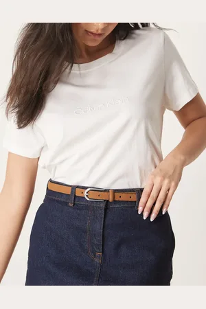 ASOS Faux suede skinny waist and hip belt in tan