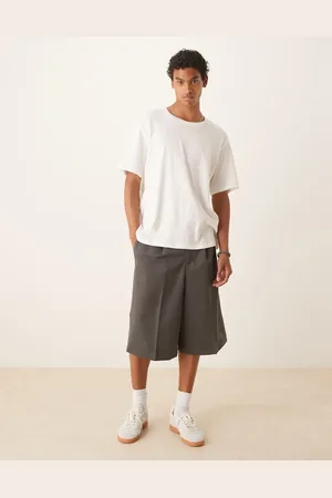 ASOS Smart oversized bermuda shorts with front pleat in dark
