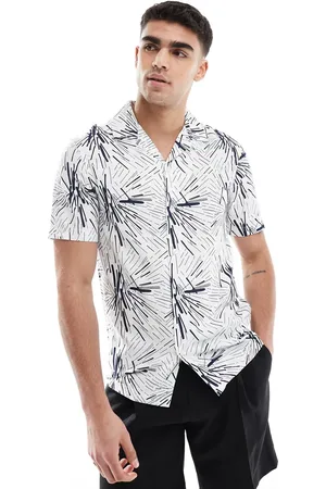 French Connection French Connection short sleeve linen henley shirt in