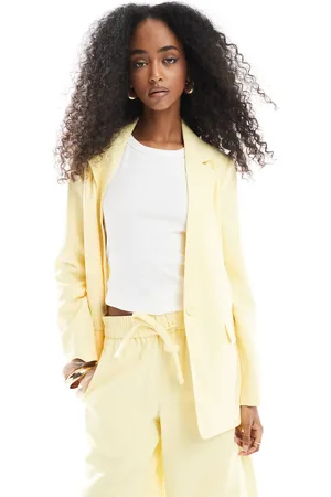 VERO MODA Mix and match oversized blazer co-ord in pale banana