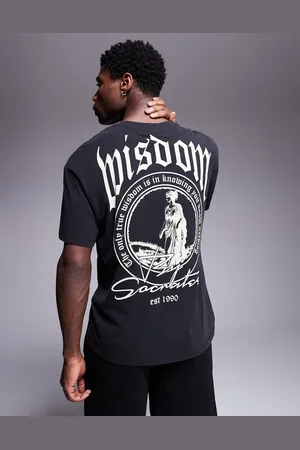 ADPT. Oversized t-shirt with gothic backprint in