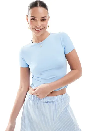 Pull&Bear Polyamide short sleeve baby tee in light