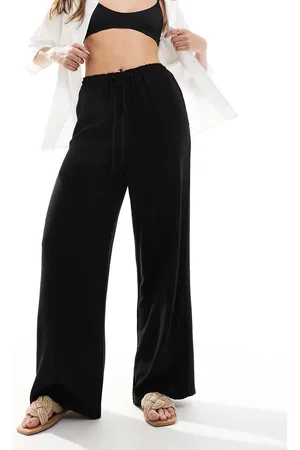 New Look Linen look bermuda wide leg trousers in