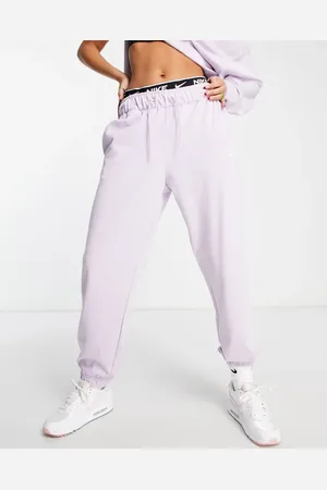 Nike Mini swoosh oversized high rise joggers in lilac