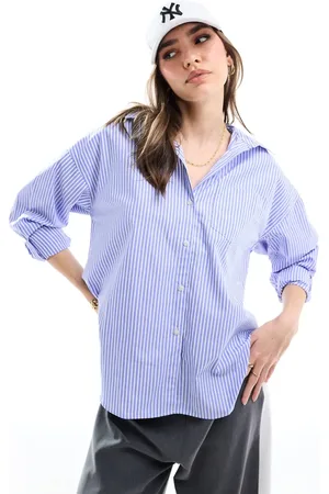 JJXX Jamie oversized poplin shirt in stripe