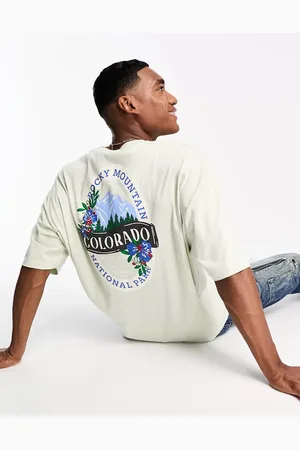 ASOS Oversized t-shirt in pale with outdoors back print