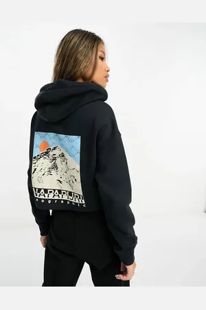 Napapijri Cenepa cropped back print hoodie in