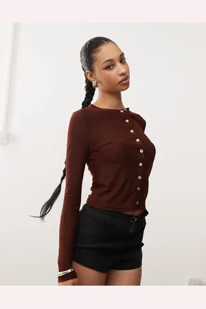 Motel Kahula button through argyle cardigan top in