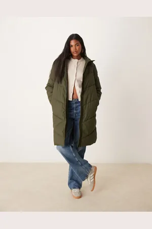 JDY Longline water repellent padded coat in dark
