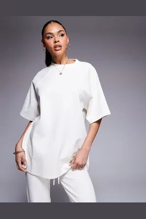 ASOS Co-ord interlock raglan t-shirt in coconut milk
