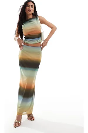 ASOS Co-ord mesh maxi skirt in ombre print