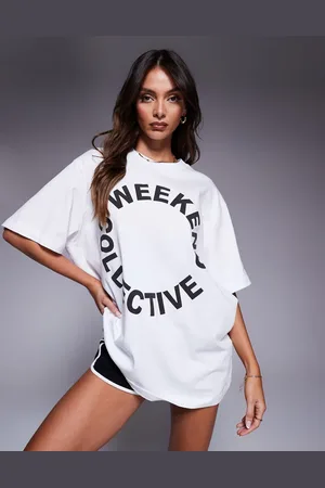 ASOS Weekend Collective Icon oversized t-shirt with circle logo graphic in