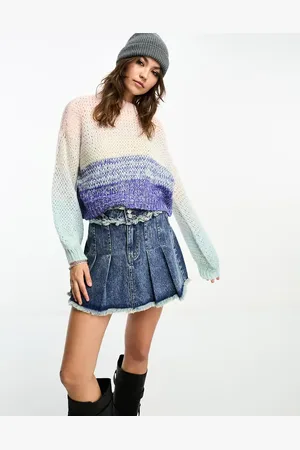 ONLY Round neck open knit jumper in