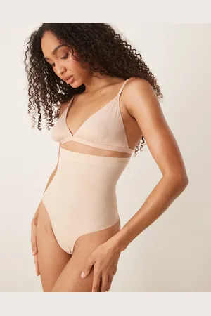 Spanx Seamless Power high waisted thong in soft nude - NUDE
