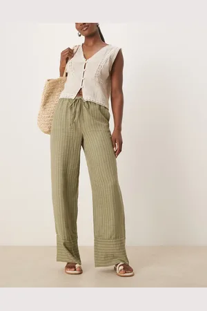 JDY Wide leg trousers in stripes