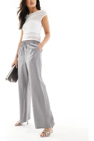 Miss Selfridge Tailored pull on contrast side stripe wide leg trouser in