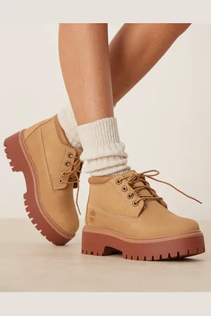 Timberland Stone Street Nellie platform boots in beige nubuck
