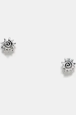 Kingsley Ryan Swirl flower stud earrings in sterling