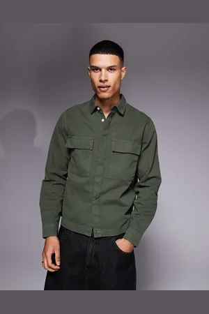 ASOS Boxy overshirt in khaki