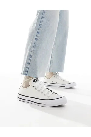 Converse Chuck Taylor All Star Ox trainers in with leopard trim