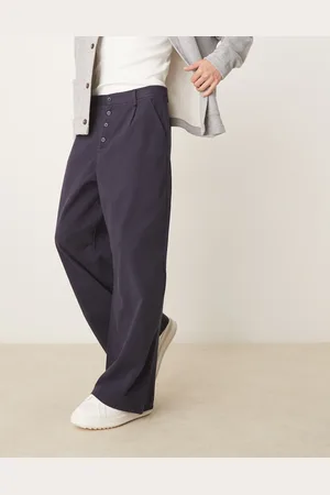 ASOS Horseshoe twill trousers with pleat in