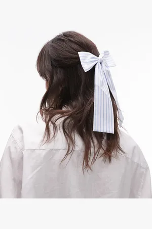 & OTHER STORIES Bow hair clip in blue and white coastal stripe