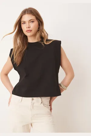 ASOS Sleeveless shoulder pad top in