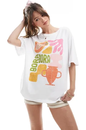 ONLY Bora Bora graphic oversized fit t-shirt in