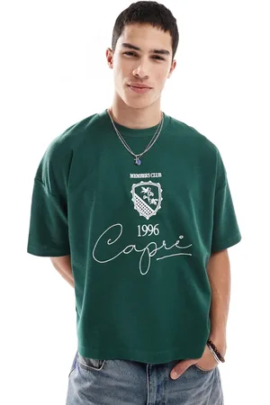 ASOS Boxy oversized t-shirt with dropped shoulder in heavyweight waffle 230gsm with embroidery in