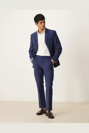 ASOS Washable slim suit trousers with lightweight worsted wool in - MBLUE