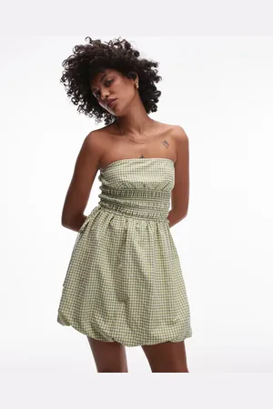 Rhythm Lana gingham bubble mini dress in