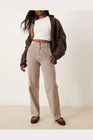 Dickies Hickory stripe relaxed fit denim carpenter trousers in and white