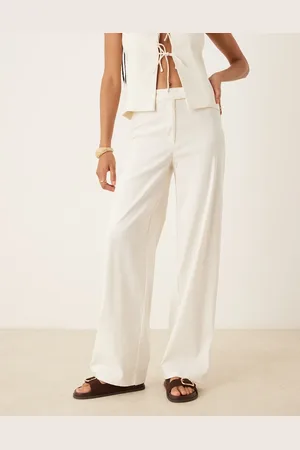 MANGO Linen mix slim trouser co-ord in