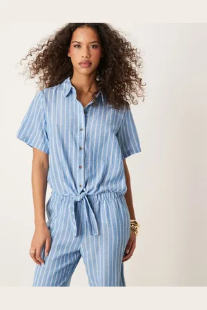 JDY Knot front shirt co-ord in light