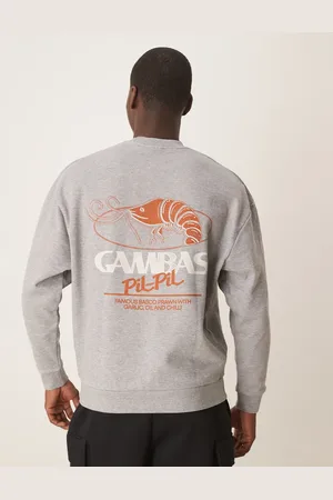 ASOS Oversized sweatshirt with Shrimp prints in marl