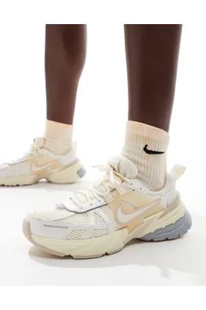 Nike V2K Run trainers in off white and beige