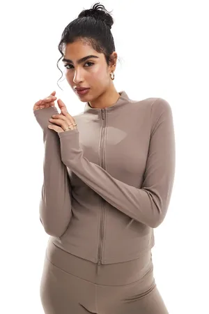 Nike Zenvy Dri-FIT soft touch full zip long sleeve top in