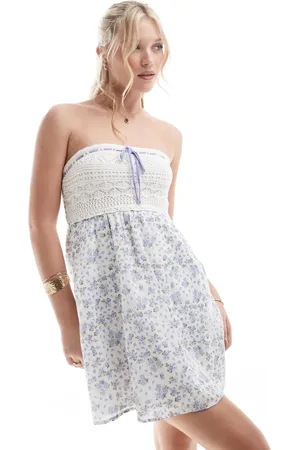 Hollister Crochet bandeau mini dress in multi