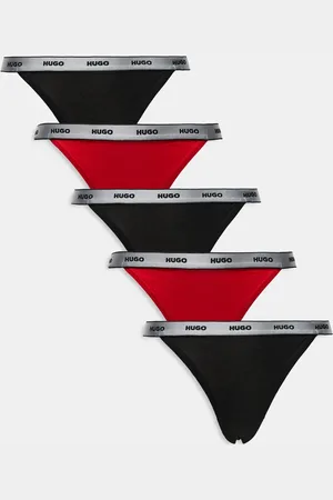 HUGO BOSS HUGO Bodywear 5 pack thong giftset in black and red