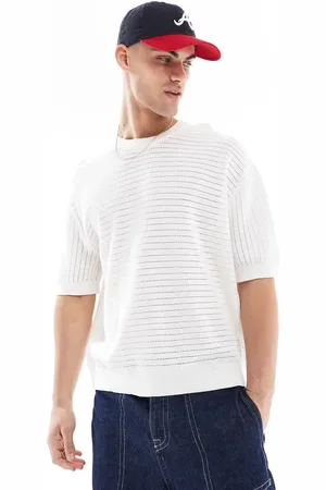 Bershka Knitted textured t-shirt in