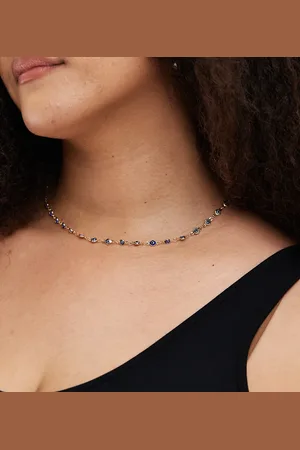 ASOS ASOS DESIGN Curve short necklace with eye chain in tone