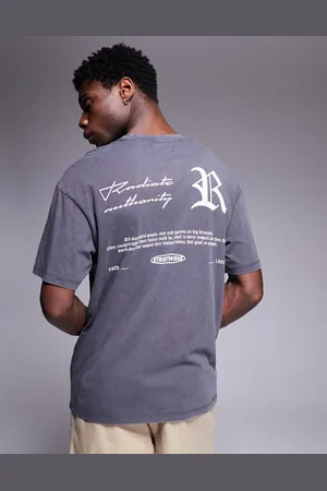 ADPT. Oversized t-shirt with gothic text backprint in dark